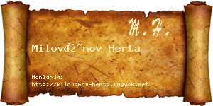 Milovánov Herta névjegykártya